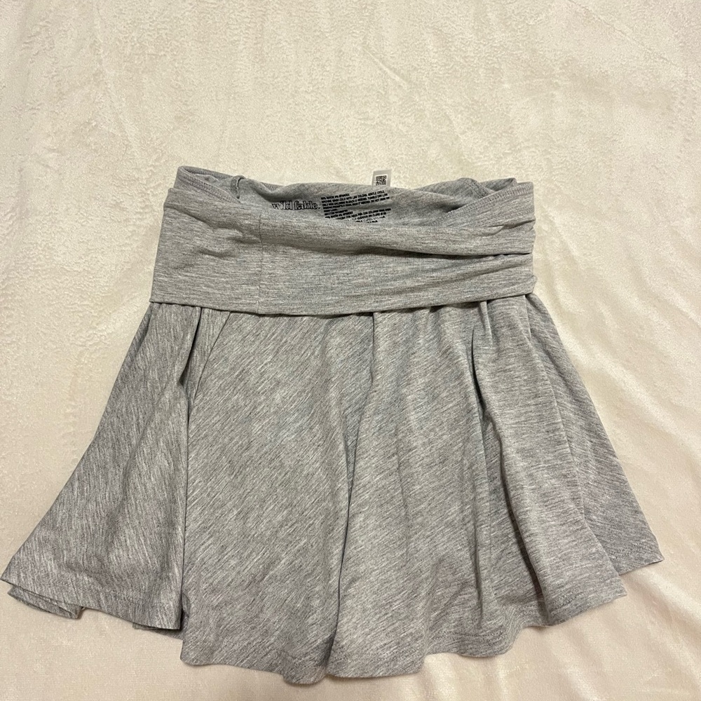 wild fable Light Gray Fold-Over Waist Skater Skirt